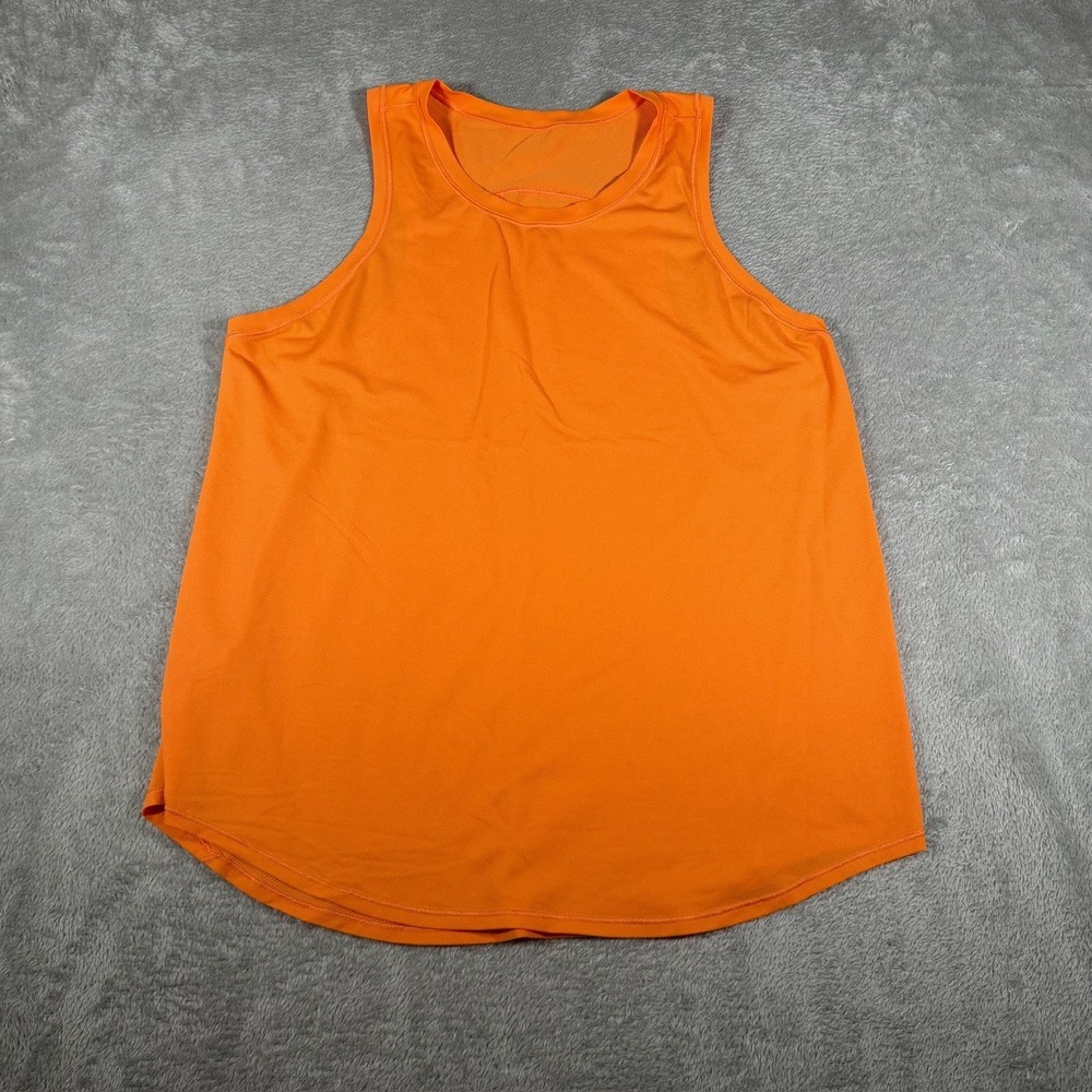 Lululemon High Neck Tank Top Mens 6 Orange Lightweight Running Training Singlet